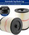 Two Pack Red Stripe Cartridge Filter For Craftsman 17816 9-17816 Wet Dry Vac Fits 5 Gallon And Larger Vacs Easy Install Durable Replacement