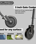5 Inch Spring Loaded Gate Wheel Caster for Outdoor Gates with PP Material on Various Surfaces
