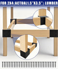 Beefed Up Heavy Duty Steel 2x4 DIY Workbench Kit With 3 Way Right Angle Corner Brackets for Custom Shelving and Sturdy Work Tables