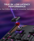 Full Size Mechanical PC Gaming Keyboard With Command Touch Display And Titan Switches For Rapid Macro Setup And Absolutely Lit Zero Lag Clutch Gameplay Ready, showing Titan switch with keycap removed.