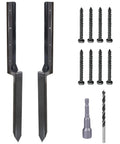 Heavy Duty Fence Post Repair Kit For 4x4 And 6x6 Wood Posts With One Piece Post Brackets and screws, side view