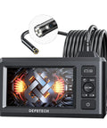Dual Lens 1080P Endoscope Camera With Light 4.3 Inch IPS Display And 16.5 Foot Snake Cable Waterproof Borescope For Sewer HVAC Plumbing And Automotive Diagnostics With Split Screen View showing display and lens detail