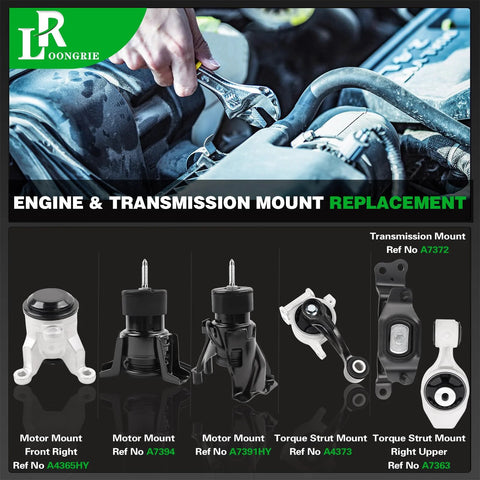 Heavy Duty Engine And Transmission Mount Kit For 2013 To 2024 Murano, 2013 To 2020 Pathfinder, 2014 To 2020 QX60, And 2013 JX35 3.5L V6 AWD
