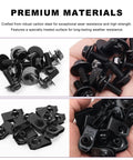 50 Piece M6-1.0 Body Bolts U Nuts Kit With Hex Head Screws and Extruded U Nuts for cars and trucks, shown in hand