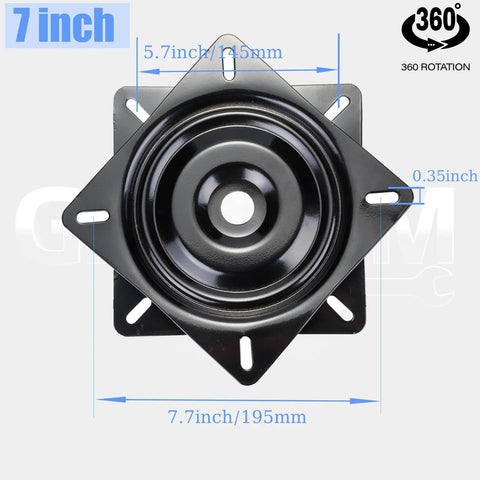 2 Pack 7 Inch Boat Seat Swivel Replacements, Beefy Heavy Duty Bar Stool Swivel Base for Recliner Chairs, top view