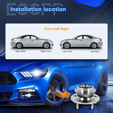 Front Wheel Hub Bearing Set For Dodge Ram 1500 1994 1995 1996 1997 1998 1999 4x4 Without ABS 5-Lug 515006 with installation diagram