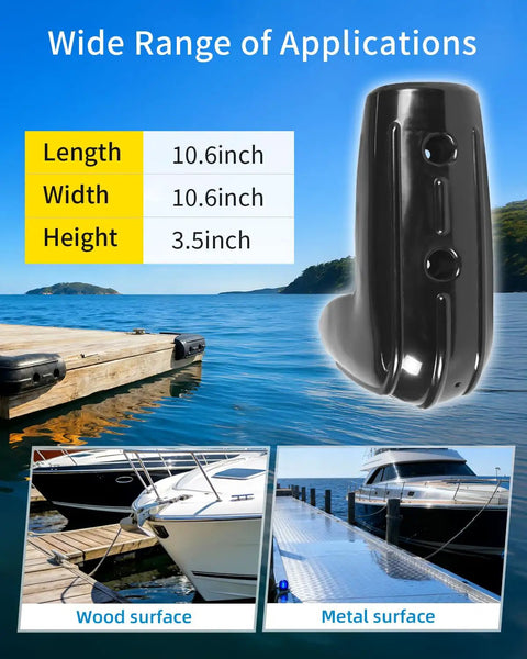 Hella Sturdy Marine Grade Dock Corner Bumpers Boss Level 10 6 Inch inflatable boat hull protectors, 10.6x10.6x3.5 inches, UV resistant.