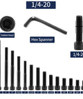 Built Different 304 Stainless Steel Socket Head Cap Screws 1/4-20 X 1/2 Inch set with hex spanner and various sizes.