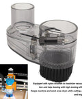 Clear ABS Dust Shoe For Router Milling And Engraving Machines, transparent with 52mm spindle fit, 38mm hose adapter, nylon brush