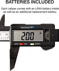 Six Inch Digital Caliper Handy Electronic Measuring Tool with Inch and Millimeter Modes, large LCD showing 2.00 inches