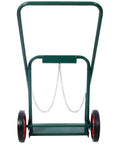 Heavy Duty 440 Lbs Welding Cylinder Cart With 10 Inch Solid Rubber Wheels Dual Oxygen And Acetylene Tank Dolly Removable Steel Cart For Secure Gas Cylinder Transport And Storage Green, front view