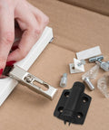 Heavy Duty Self Closing Nylon Door Hinge For Fence And Gate Alignment With Quiet Smooth Operation Spring Loaded Gate Hinge For Outdoor Use High Load Capacity And Adjustable Tension Ideal For Home And Commercial Gates, black and white hinge parts