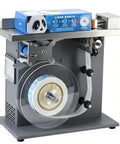 Cycool Smart Plc Labeling Machine With Touch Screen Control For High Precision Semi Automatic Bottle Cans Packaging Labeler Gear Easy To Operate Factory Direct Cool Stuff side view showing labeling mechanism and rolls of labels.