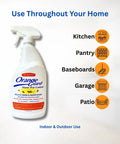 All Natural D Limonene Go To Pest Control Spray With Orange Peel Oil 32oz bottle for indoor outdoor use in home settings.