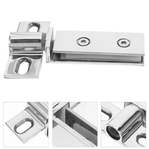Heavy Duty Stainless Steel Glass Door Pivot Hinge For Shower, Concealed Double-Hole Bath Door Hinge, 304 Stainless, Bright Finish