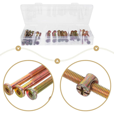 Heavy Duty M6 Hex Socket Head Cap Screws And Barrel Nuts Set For Furniture Fixing And Do It Yourself Projects, 49 Pieces