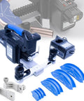 Electric Tube Bender For Soft Copper And Aluminum Pipes, 90 Degree Hvac Ac Repair Tool, showcasing battery and bending templates.