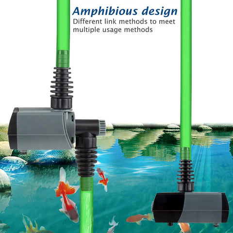Submersible Water Pump With Fountain Jets for ponds fountains aquariums and aquaponics easy setup adjustable flow control