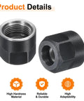 Two Top Shelf Er8 A Collet Clamping Nuts With M10 Threads and Dynamic Balance Holes, 40Cr Alloy for CNC Lathe Chuck.