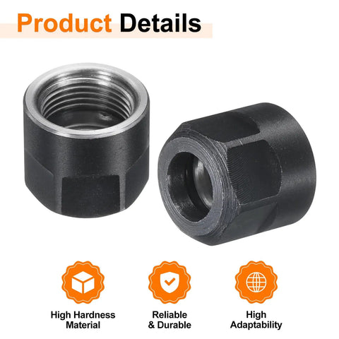 Two Top Shelf Er8 A Collet Clamping Nuts With M10 Threads and Dynamic Balance Holes, 40Cr Alloy for CNC Lathe Chuck.
