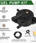 Built Tough Plug And Play Fuel Pump With Filter And Line For Briggs Stratton John Deere Kawasaki Yamaha Small Engine Mower Golf Cart showcases complete kit with pump, filter, and hose.