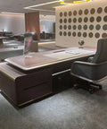 Level Up Your Home Office Game With This Heavy Duty Black Walnut Boss Desk Featuring A Spacious Surface And Rock Steady Build For All Your Deep Focus Work And Weekend Craft Projects.