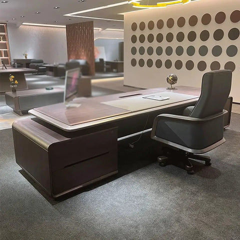Level Up Your Home Office Game With This Heavy Duty Black Walnut Boss Desk Featuring A Spacious Surface And Rock Steady Build For All Your Deep Focus Work And Weekend Craft Projects.