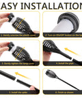 Step-by-step assembly of 12 Pack Solar Torch Lights With Flickering Flames For Outdoor Use, showing easy installation process.