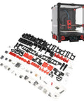 Built Tough 3D Printer Frame Kit For 2.4 R2 Upgrade showcasing aluminum parts, screws, and frame components for assembly.