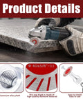 Badass Grade 4 Pack Mini Diamond Saw Blades Set For Granite Marble And Tile Precision Cutting With 5 8 11 Arbor Includes Flange Fasteners For Beveling Detail Projects on a granite surface with a grinder.