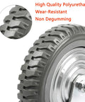 8 Inch Heavy Duty Rubber Caster Wheels Set Of 4 Anti Slip Swivel Casters With 360 Degree Ball Bearing Top Plate 2 With Locking Brakes