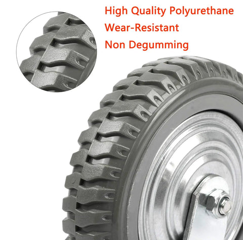 8 Inch Heavy Duty Rubber Caster Wheels Set Of 4 Anti Slip Swivel Casters With 360 Degree Ball Bearing Top Plate 2 With Locking Brakes