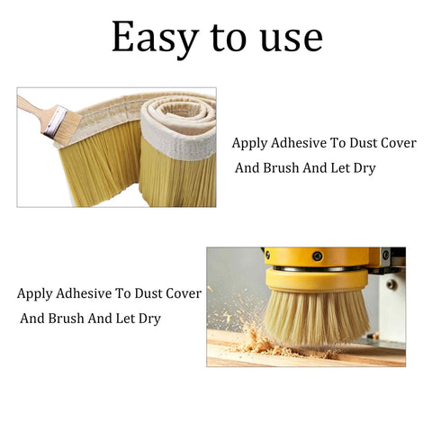 Professional Grade Yellow Nylon Strip Vacuum Brush For CNC Router And Milling Machine Solid 1M X 100Mm in use applying dust cover.
