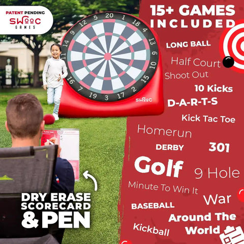 Inflatable Giant Kick Darts Set With Jumbo Soccer Dartboard And Air Pump For Backyard Carnival Games And Outdoor Fun Perfect For Kids And Adults