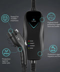 Level 1 EV Charger 120V 15 Amp With 16 Ft Extension Cord And J1772 Cable ETL Certified Portable Plug In Charger with protection features