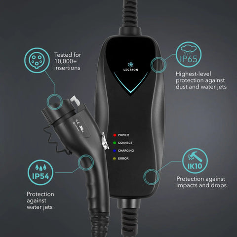 Level 1 EV Charger 120V 15 Amp With 16 Ft Extension Cord And J1772 Cable ETL Certified Portable Plug In Charger with protection features