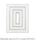 Stitched Rectangle Frame Die Cuts Set For Card Making And Scrapbooking, DIY Embossing, Photo Decor, And Gift Tags, Silver Metal Dies
