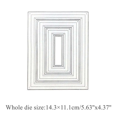 Stitched Rectangle Frame Die Cuts Set For Card Making And Scrapbooking, DIY Embossing, Photo Decor, And Gift Tags, Silver Metal Dies