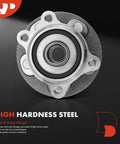 Close-up of high hardness steel front wheel bearing and hub for Pair Front Wheel Bearing And Hub Assembly For Toyota Camry 2018 Through 2022 2.5L Gas Except Hybrid Avalon 2021 2.5L Gas And Lexus ES250 2021 Through 2023 With 5 Lug Pattern