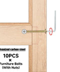 M6 X 100mm Bunk Bed Bolts 10 Pack Hardware Replacement Kit Hex Socket Wood Bed Screws For Bed Frames Carbon Steel Headboard Screws
