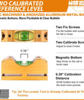 Universal Magnetic Base Scope Leveling Kit with anodized aluminum body showing bubble level and calibration features
