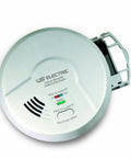 Top Shelf Hardwired Two In One Carbon Monoxide And Natural Gas Smart Detector in white plastic with test buttons.