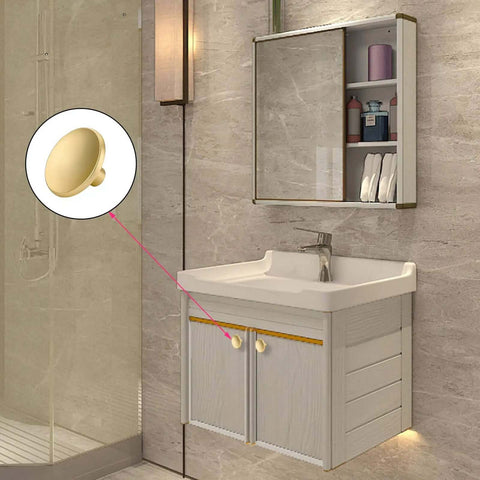 Premium Quality Gold Cabinet Knobs For Modern Kitchen And Bedroom Drawers Durable Zinc Alloy Furniture Handles Boasting No Sweat Installation Steps For A Swanky Home Renovation Refresh on bathroom cabinet.