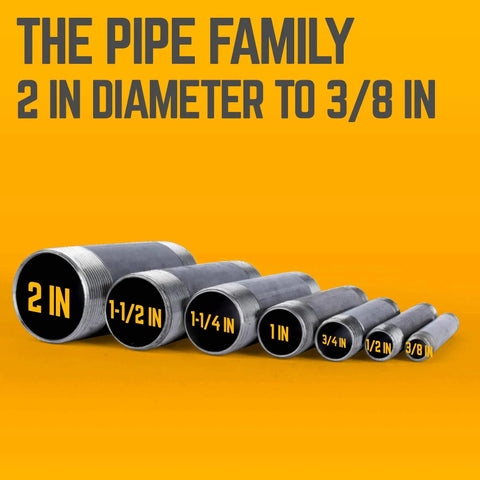 Black Steel Plumbing Pipe 1.5 Inch Diameter By 18 Inch Length Pre Cut Fits Standard 1.5 Inch Black Threaded Nipples And Fittings Four Pack For DIY Pipe Decor Projects In Bedroom Bathroom Kitchen Den And Dining