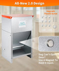 Heavy Duty Galvanized Dog Feeder Bowl Station For Indoor Outdoor Use With 25 Pound Gravity Fed Kibble Dispenser Built Like A Boss To Keep Your Pupper Fully Fed Daily in stylish 2.0 design.