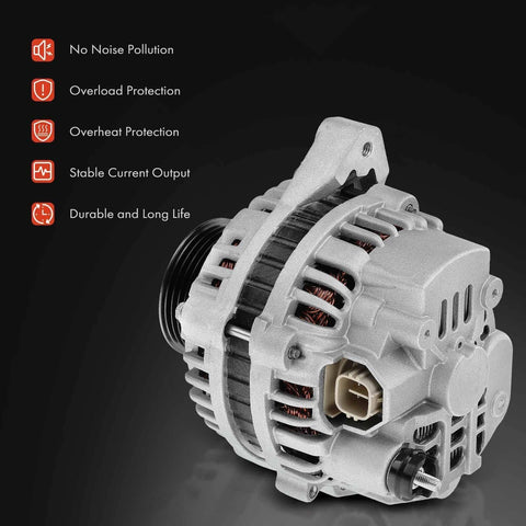 Alternator Replacement For Honda Civic And Acura EL 2001 2005 1.7L 70A 12V Direct Fit With 6 Groove Pulley CCW Rotation