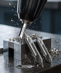 7 Piece M2 High Speed Steel Center Drill Bit Set For Metal Lathe Tools With 60 Degree Countersink Precise Hole Positioning in use
