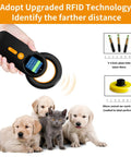 Pet Microchip And RFID Scanner With 1.44 Inch Color Display held over pets, showcasing veterinary use and RFID technology adoption.