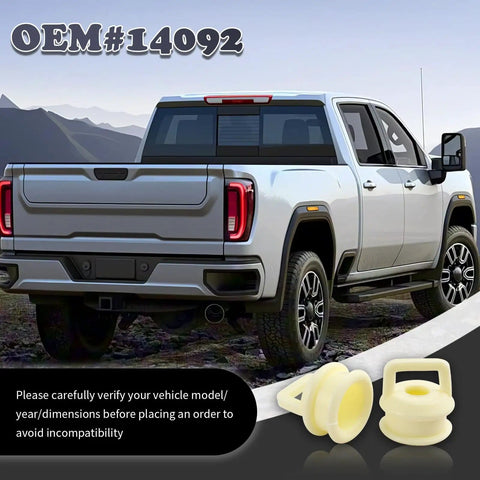 Two Piece Shifter Bushing Kit OEM 14092 on Chevrolet Silverado, shown with nylon bushings for transmission shift cable