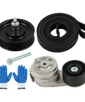 Premium Drive Belt Tensioner Kit For Dodge Ram 2500 3500 4500 5500 With 5.9L Or 6.7L L6 Engine Years 2003 Through 2012 Smooth Installation And Durable Build Quality To Keep Your Ride Running Like New, belt, pulley, gloves, bolt